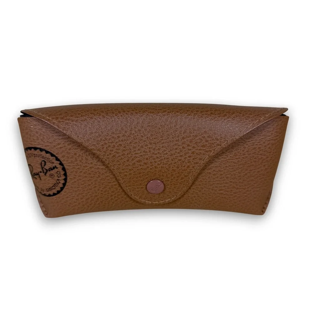 Vintage Ray Ban Brown Faux Leather Snap Button Sunglass‎ Case Eyeglass Holder